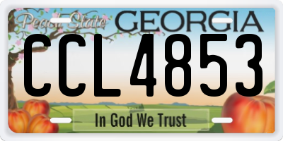 GA license plate CCL4853