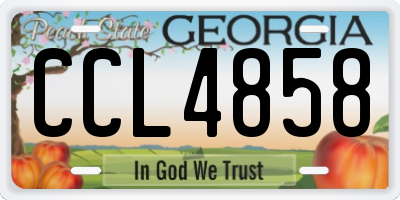 GA license plate CCL4858