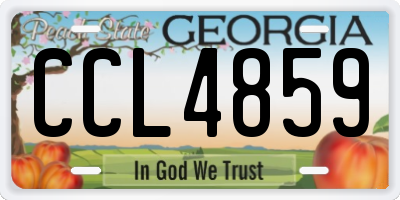 GA license plate CCL4859