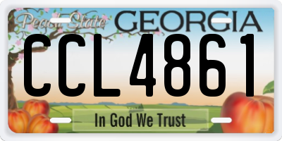 GA license plate CCL4861