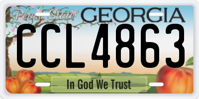 GA license plate CCL4863