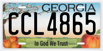 GA license plate CCL4865
