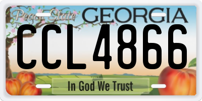 GA license plate CCL4866