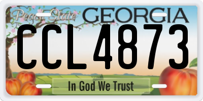 GA license plate CCL4873