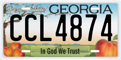 GA license plate CCL4874