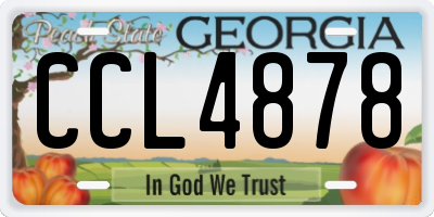 GA license plate CCL4878