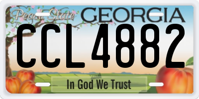 GA license plate CCL4882