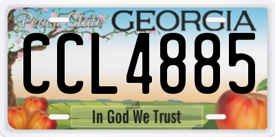 GA license plate CCL4885