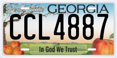 GA license plate CCL4887