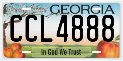 GA license plate CCL4888