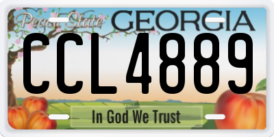 GA license plate CCL4889