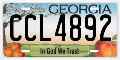 GA license plate CCL4892
