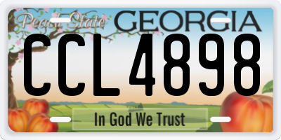 GA license plate CCL4898