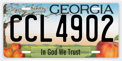 GA license plate CCL4902