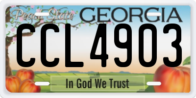 GA license plate CCL4903