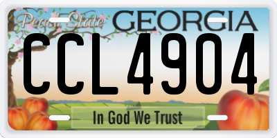 GA license plate CCL4904