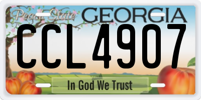 GA license plate CCL4907
