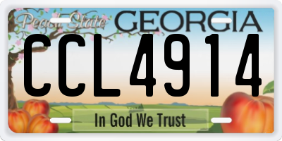 GA license plate CCL4914