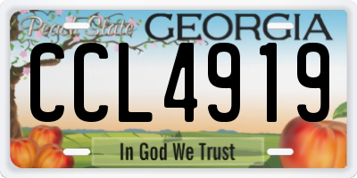 GA license plate CCL4919