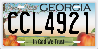 GA license plate CCL4921