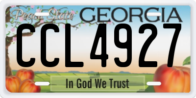 GA license plate CCL4927