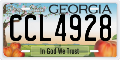 GA license plate CCL4928