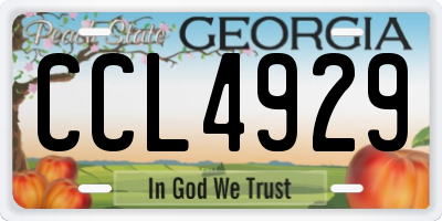 GA license plate CCL4929