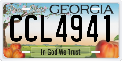 GA license plate CCL4941