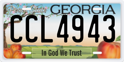 GA license plate CCL4943