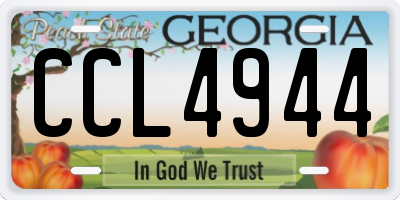 GA license plate CCL4944