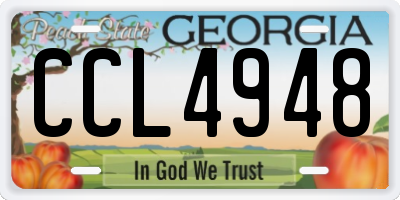 GA license plate CCL4948