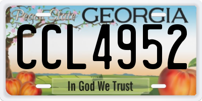 GA license plate CCL4952