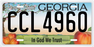 GA license plate CCL4960