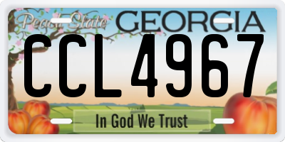 GA license plate CCL4967