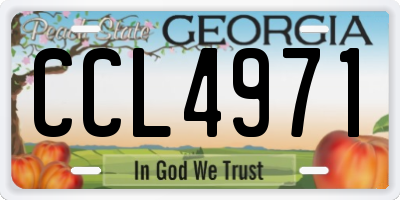 GA license plate CCL4971