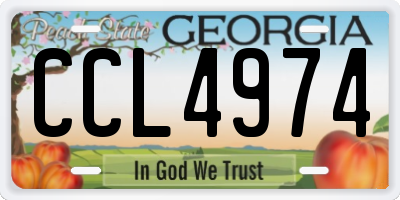 GA license plate CCL4974