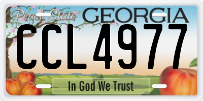 GA license plate CCL4977