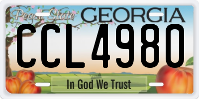 GA license plate CCL4980