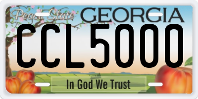GA license plate CCL5000