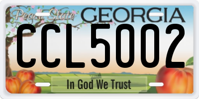 GA license plate CCL5002