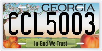 GA license plate CCL5003