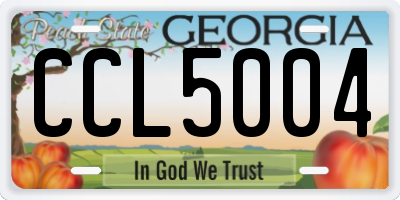 GA license plate CCL5004