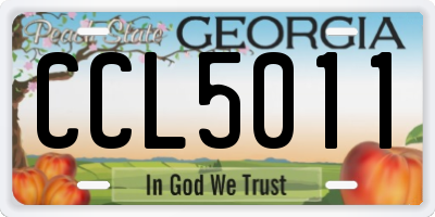 GA license plate CCL5011