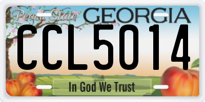 GA license plate CCL5014