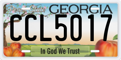GA license plate CCL5017