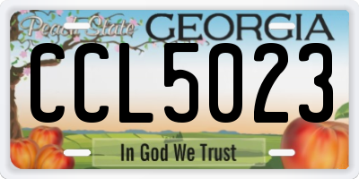 GA license plate CCL5023