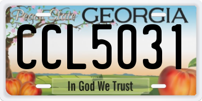 GA license plate CCL5031
