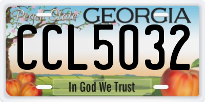 GA license plate CCL5032