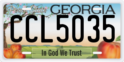 GA license plate CCL5035