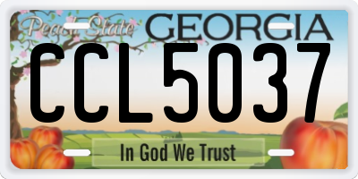 GA license plate CCL5037
